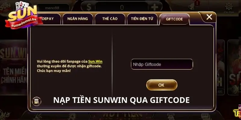 Thanh toán chi phí qua Giftcode