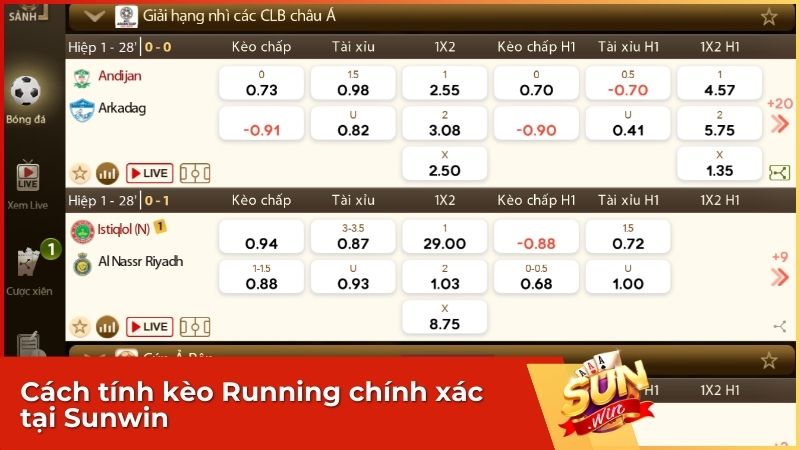 Kèo rung là loại kèo chỉ tính kết quả từ thời điểm bạn đặt cược trở đi