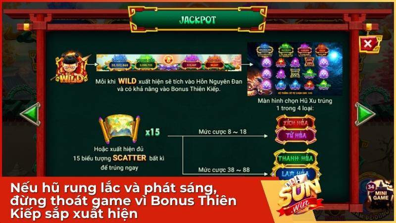 Nếu hũ rung lắc và phát sáng, đừng thoát game vì Bonus Thiên Kiếp sắp xuất hiện