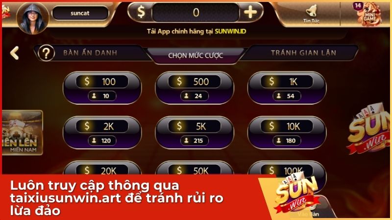 Luôn truy cập link vào Sunwin chính thức tại taixiusunwin.art để đảm bảo trải nghiệm game bài an toàn và minh bạch