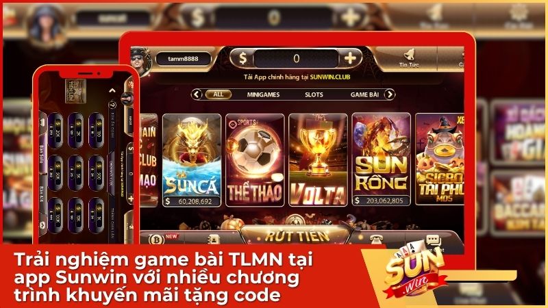 Trải nghiệm game bài TLMN tại app Sunwin với nhiều chương trình khuyến mãi tặng code